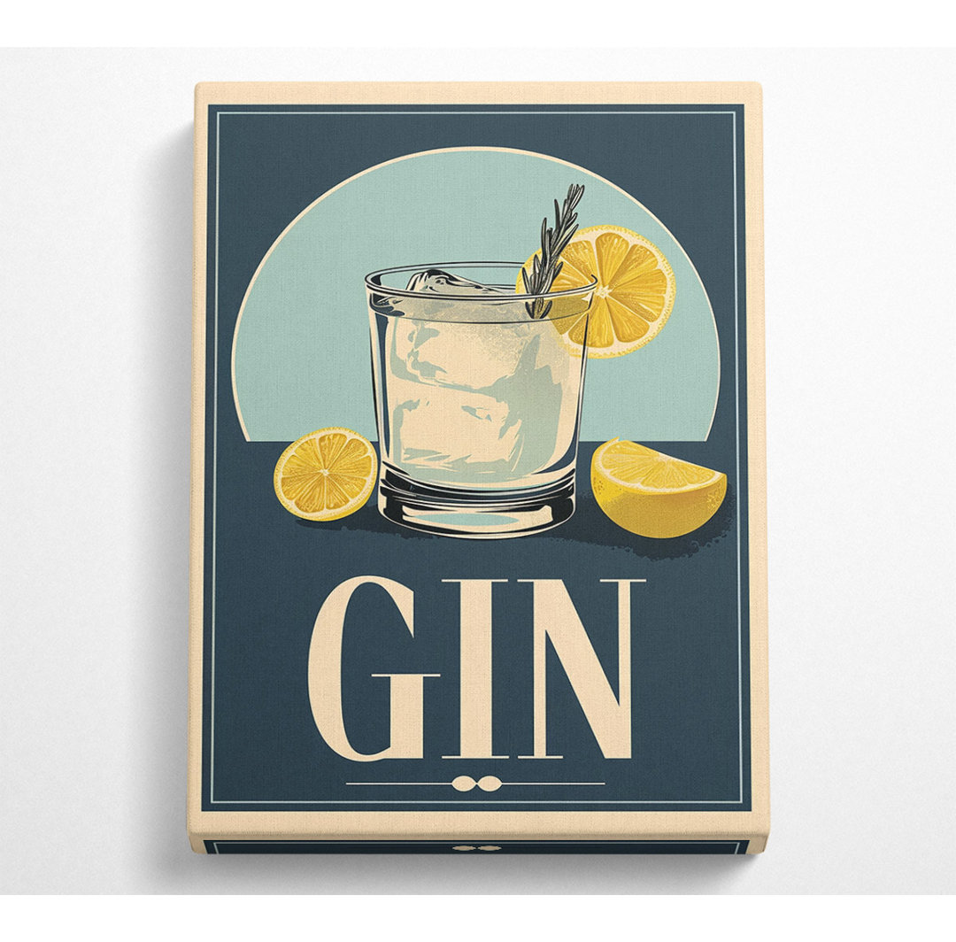 Retro Gin Poster Leinwanddruck