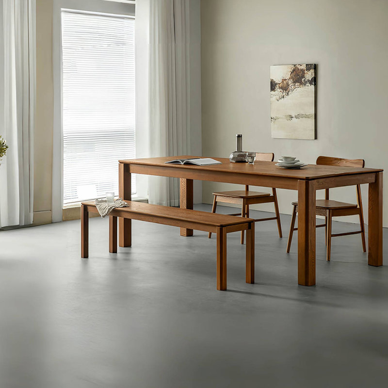 Banc en bois massif Nyree, H 17,71 po x l 55,11 po x P 13,77 po, Brun