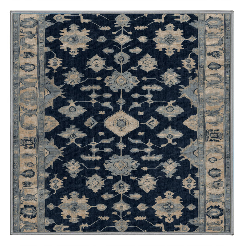 Tapis gris lavable à la machine, Square 4'