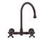 Whitehaus Collection Wall Mount Faucet with Gooseneck Swivel Spout and Solid Brass Side Spray-1711300133-1623521454