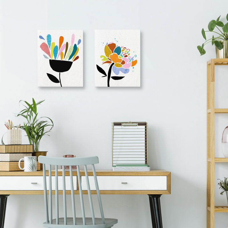 «Summer Pop I» par Belle Maison - Ensemble de 2 reproductions sur toiles tendues