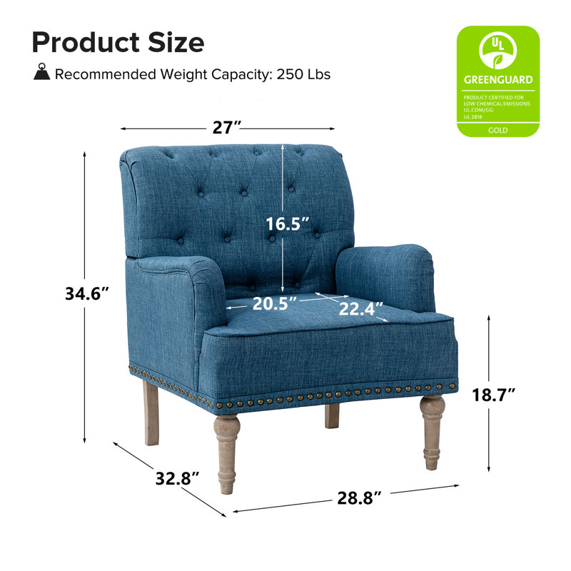 Fauteuil Wilkey, Mélange de polyester bleu marine