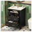 Ensemble de meuble-lavabo noir 24 po avec lavabo en céramique, base en bois massif et panneau de fibres à densité moyenne 24 po