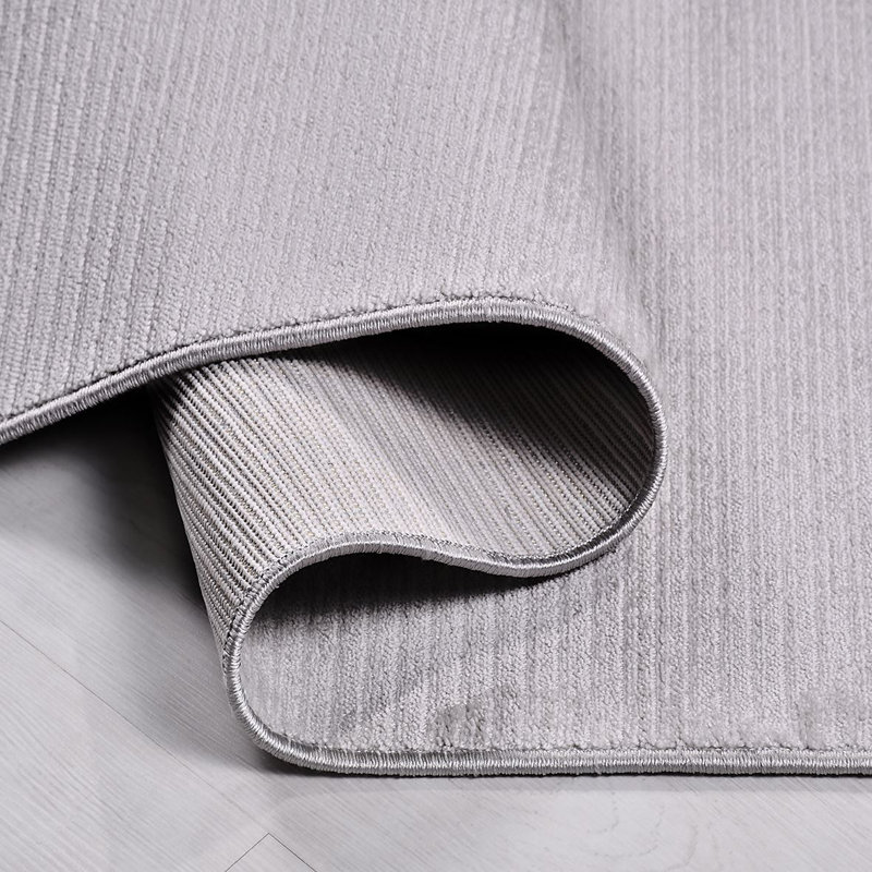 Tapis gris moderne lavable à la machine, Rectangle 2 pi 8 po x 5 pi