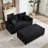 63.4'' Oversized Convertible Chaise Lounge with Storage Ottoman, Upholstered Loveseat with Throw Pillows and Armrests, Chenille Sleeper Sofa Bed for Living Room-843139622