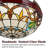 42" Retractable Tiffany Stained Glass Ceiling Fan with LED Lights, 3-Speed Dimmable Fandelier with Remote Control