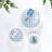 Blue Memory Board Wall Decor 3 - Piece , Oval Shape, Solid Wood Frame, For Living Room Quote Display Circle Ideal Upgrade-1230672143