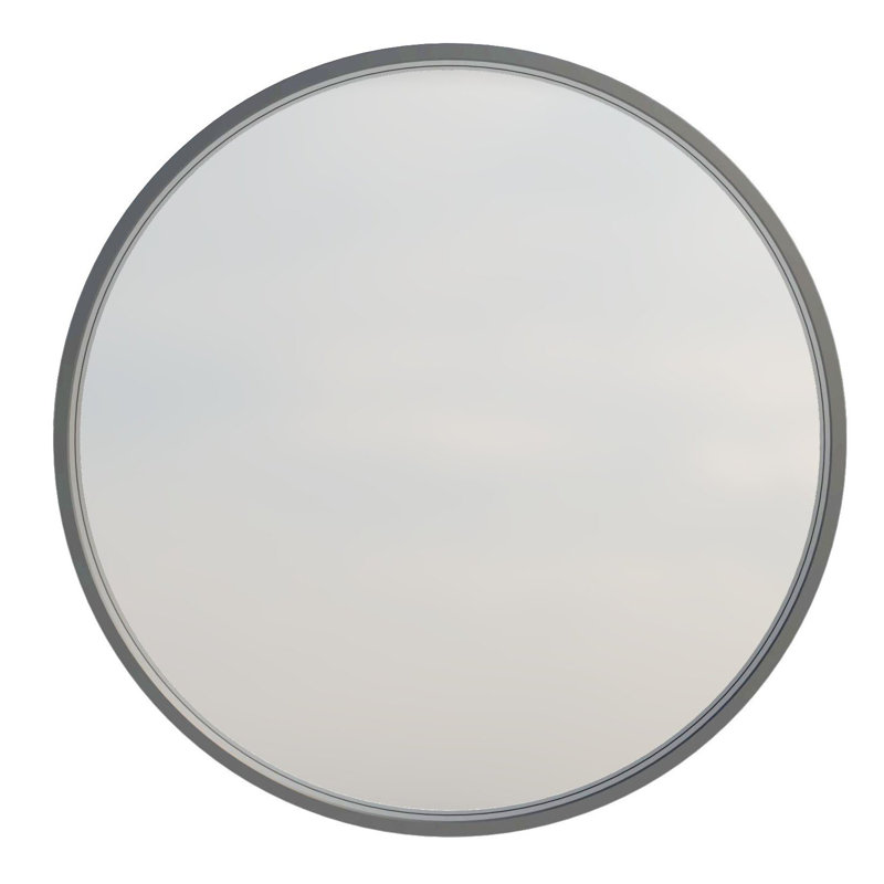 Metal Flat Wall Mirror, Grey