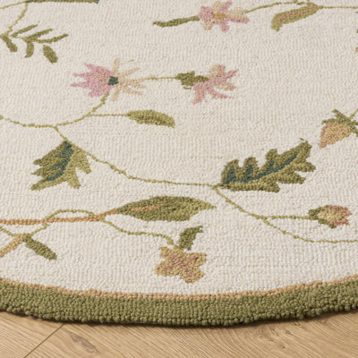 Tapis floral en laine crocheté à la main Kinchen