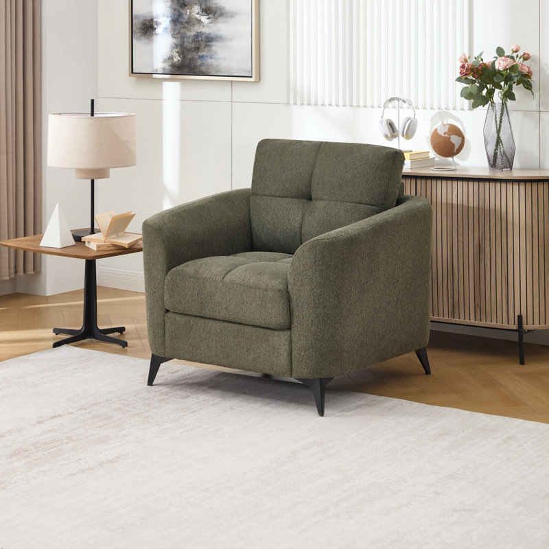 Upholstered Armchair, Green