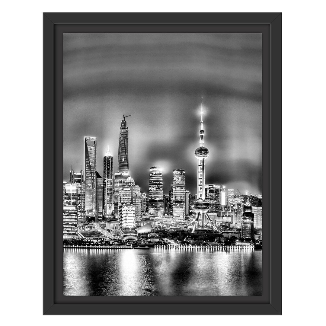 Gerahmtes Wandbild Shanghai Skyline