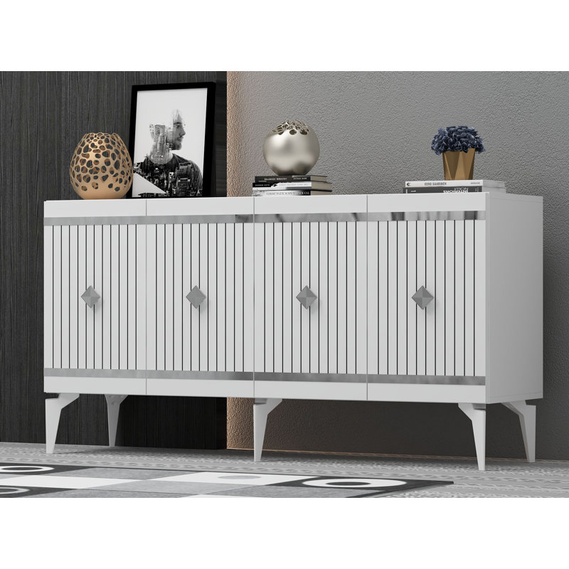 Console, Blanc / argenté