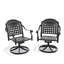 Ensemble de 2 chaises de salle à manger pivotantes en fonte d'aluminium avec accoudoirs et coussins bleus-765695018