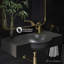 Lavabo central mural de 30 po avec support pour robinet côté droit en noir mat Chateau