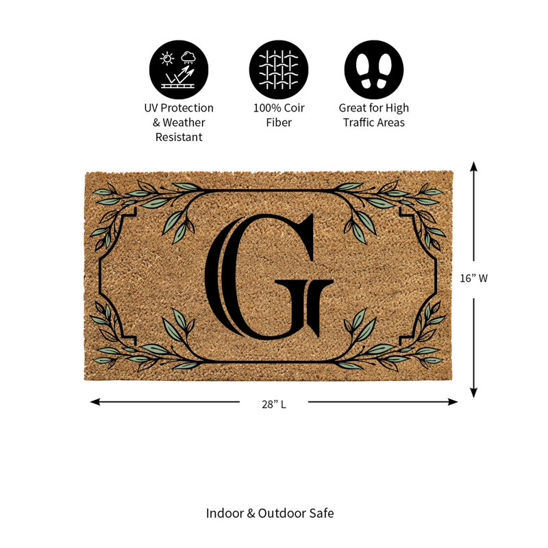 Monogram Coir Mat, Letter "G"