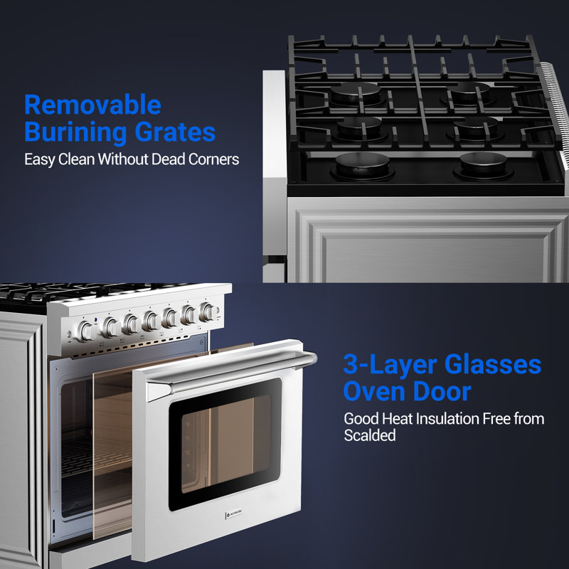 AOBOSI 36" Retro Natural Gas Accent Convection Range