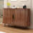 47''W x 29''H Buffet Sideboard Cabinet with Storage, Fluted Storage Accent Cabinet with Curvy Edge, Sliding Door, Credenza, Console Table for Living, Dining Room, Kitchen, Hallway