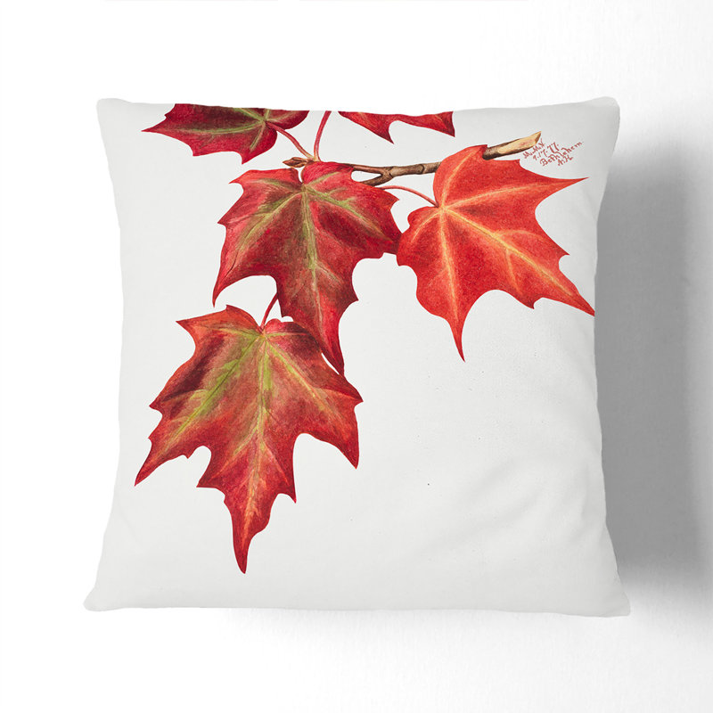 Autumn Leaves Vol.2 Scatter Cushion, White, 40cm H x 40cm W x 15cm D