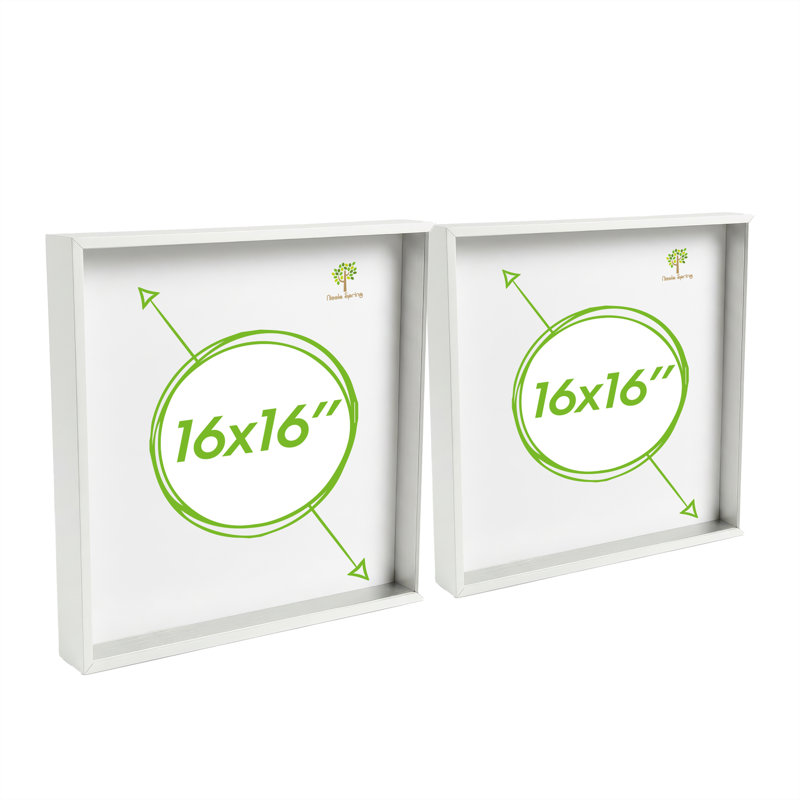 Nicola Spring - 3D Deep Box Photo Frames, White, 42cm H x 42cm W x 6cm D