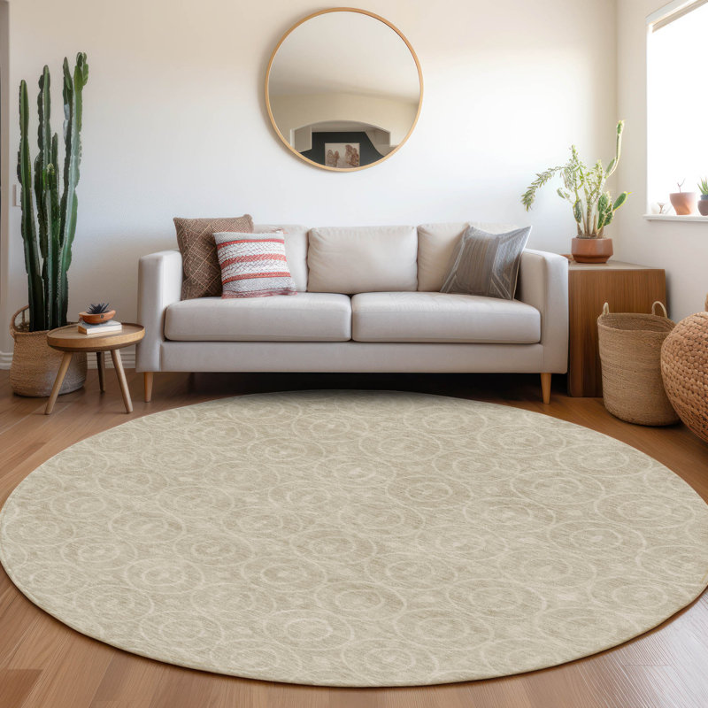 Tapis intérieur / extérieur beige Zafrine , 8 pi x 8 pi