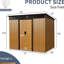 Rangement extérieur en métal avec portes coulissantes 8 x 6 pi. Rangement à outils spacieux. -Résistant. Cadre de remise idéal pour patio 8 pi 6 pi. Panneau transparent. Solution de jardin