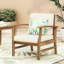 Stylish Wood Club Chair With Water- Fabric, 27.68 Depth In Cream Color, Made