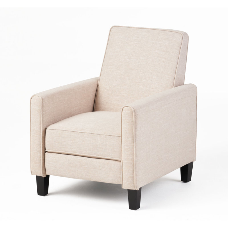 Grantham Upholstered Recliner, Beige Polyester