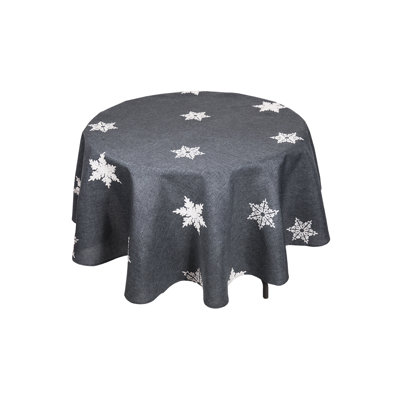 Snowflake Embroidered Christmas Round Tablecloth