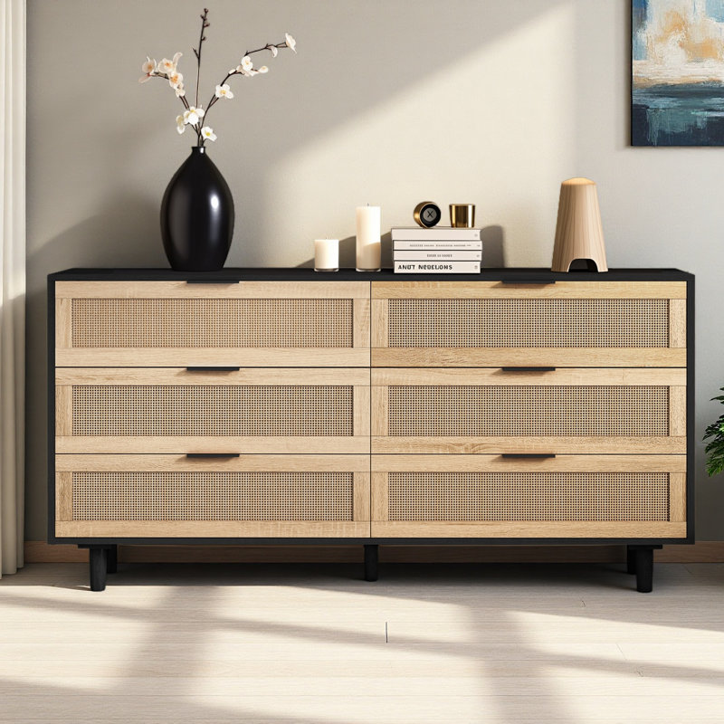 59.06"6-Drawers Storage Cabinet Drawer,For Bedroom,Living Room, Black