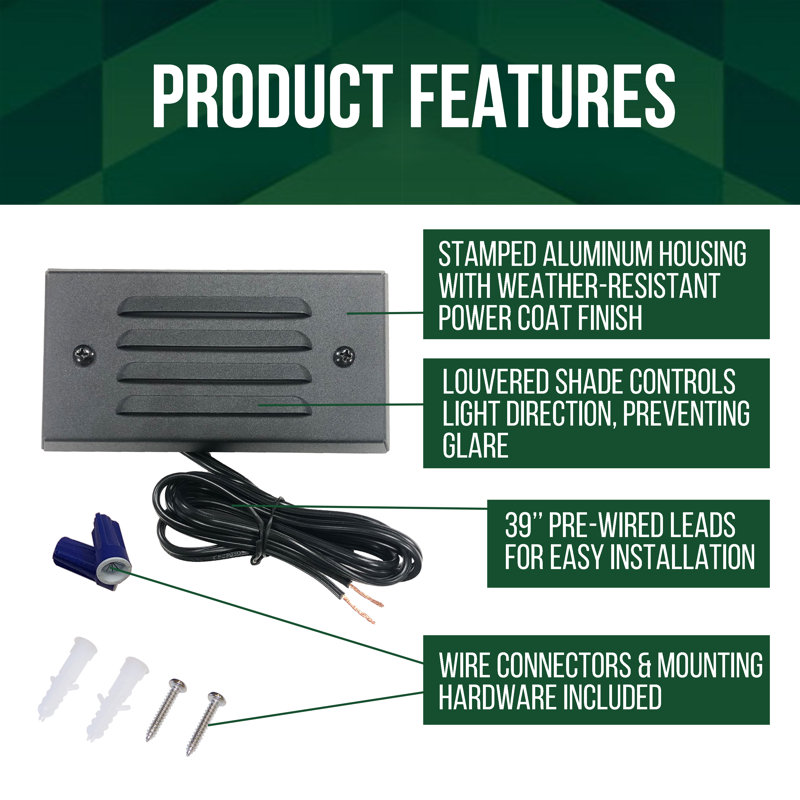 Black Low Voltage Integrated LED Metal Step Light Pack