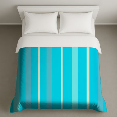 Housses de couette verticales à rayures bleues