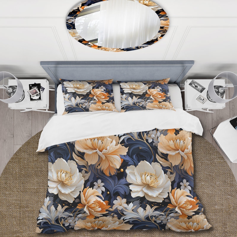 Ensemble de housse de couette Beige Ethereal Elegance, Housse de couette pour très grand lit et 2 très