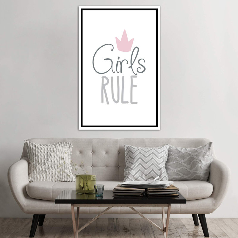 «Girls Rule», reproduction d'art textuel, Toile tendue, Pas de tapis, H 40 po x l 26 po x P 1,5 po