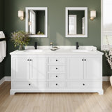 Deborah 80'' Double Bathroom Vanity with Marble Top