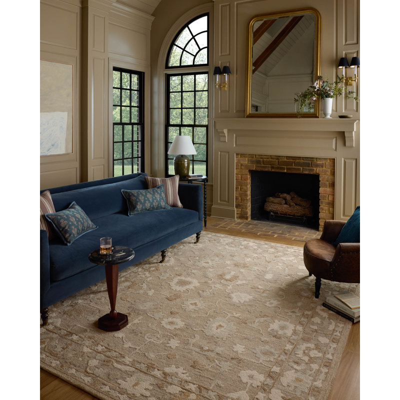 Chris Loves Julia x Loloi Dorothea Khaki / Dove Area Rug, Rectangle 9'3" x 13'