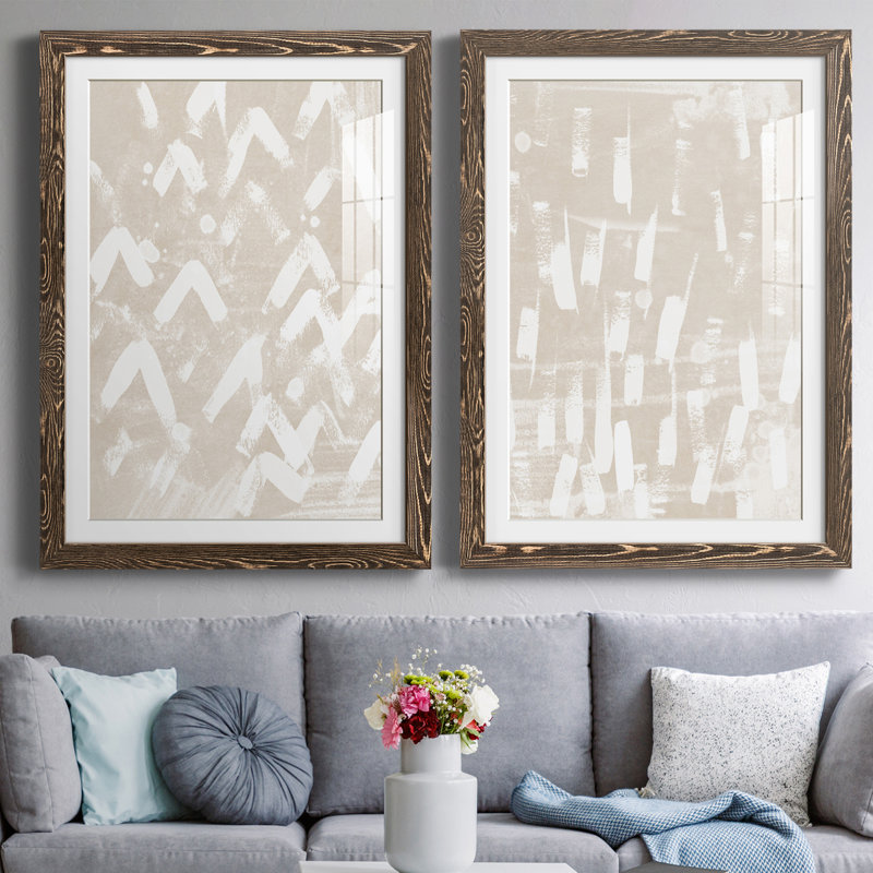 Earth Gravure III - ensemble de 2 peintures encadrées, H 37,5 po x l 27,5 po x P 1 po, Cadre noyer