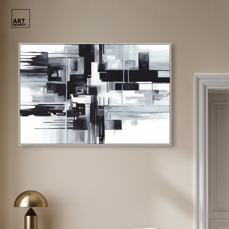 "A Silent Moment", art mural contemporain sur toile , H 31 po x l 46 po, Encadrement argenté