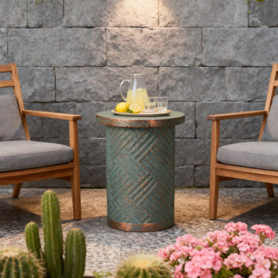 Patio Round Cement Side Table