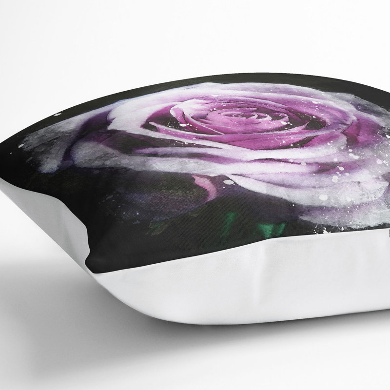 Floral Square Cushion, 55cm H x 55cm W x 20cm D, White