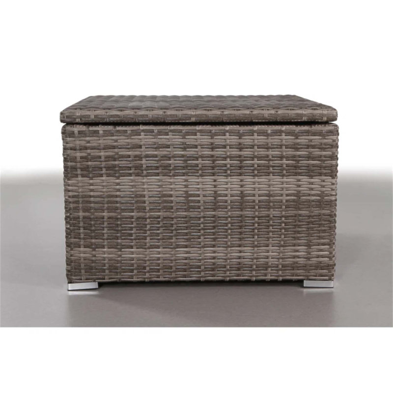 Fully Assembled Outdoor Wicker Storage End Table with Durable Construction and Easy Maintenance
