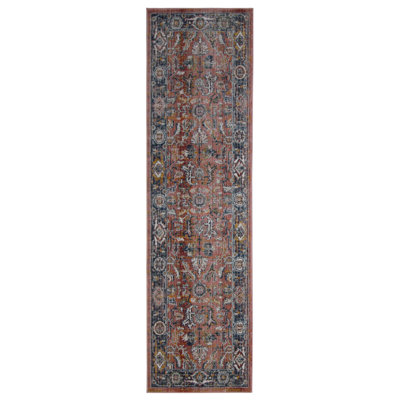 Oriental Machine-Made Red/Blue Area Rug
