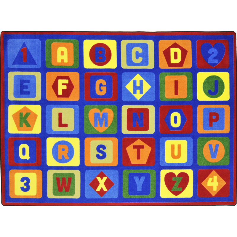 Tapis bleu pour enfants Lots to Apprendre, Rectangle 7 pi 8 po x 10 pi 9 po