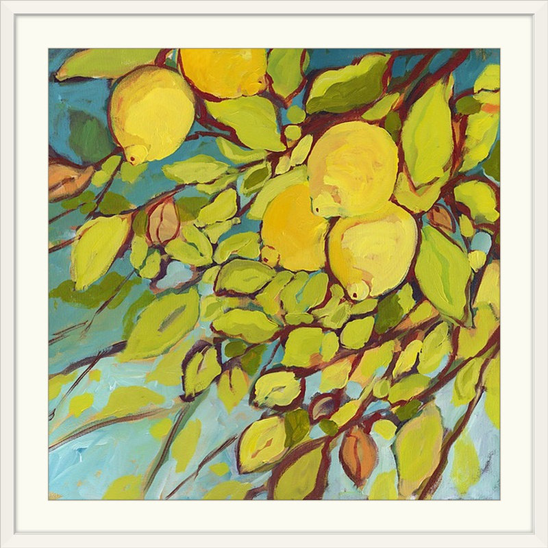 «Nolani The Lemons Above», reproduction, H 28 x l 28 po x P 1 po, Cadre blanc