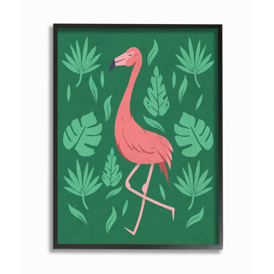 « rose flamant rose green leaves », impression