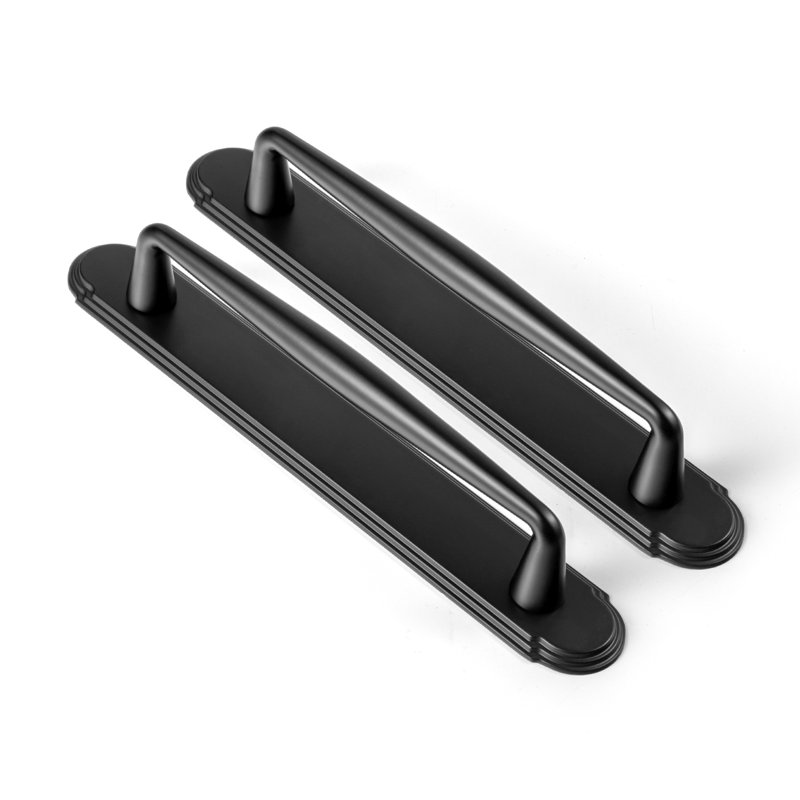 Solid Spindle Bar Pull With Backplate(G014) Multipack, 5", Black