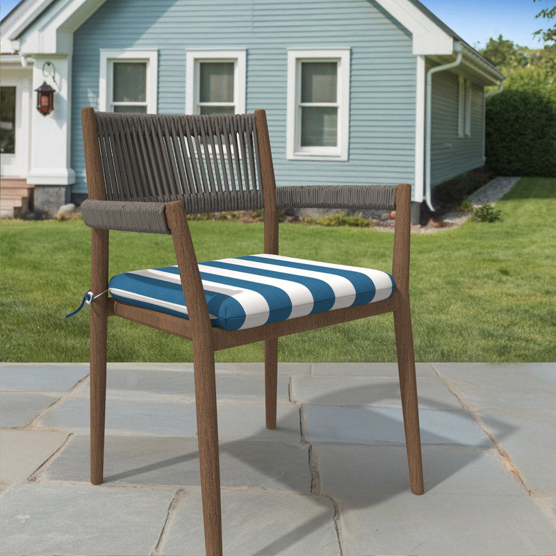 Sunbrella Square Dining Chair Cushions, 3" Foam Replacement Cushion, Cabana Regatta