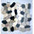 White-Gray-Black Flat Pebble Mosaic 12" x 12"