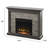 Electric Fireplace Mantel Package Rustic Stacked Stone Surround - Heat 400 SQ FT-1103782600