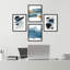 Bleu sarcelle or, coups de peinture pastel - ensemble de 4 reproductions de cadres photo simples-97762683-97762684