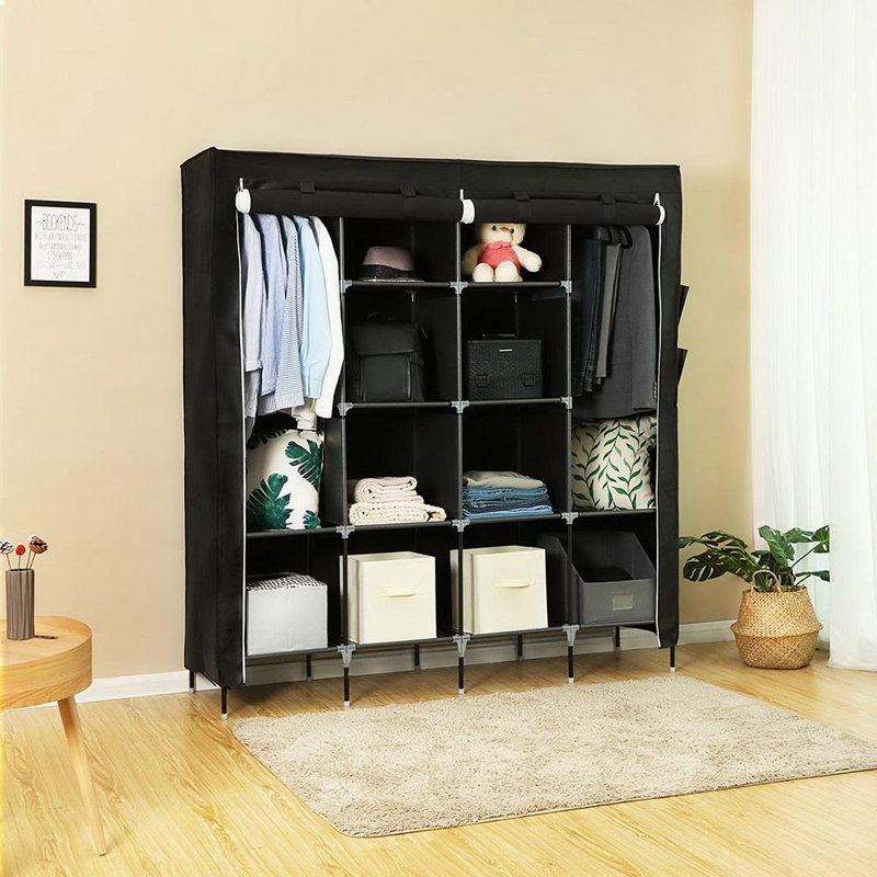 168.3cm Portable Wardrobe, Black